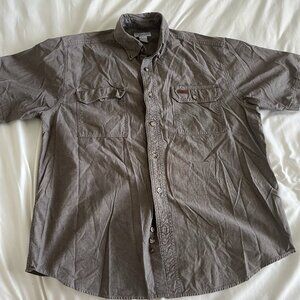 Carhartt Men’s Work Shirt Tan Short Sleeve Size Large